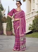 Pure Mal Mal Silk Pink Casual Wear Printed Saree